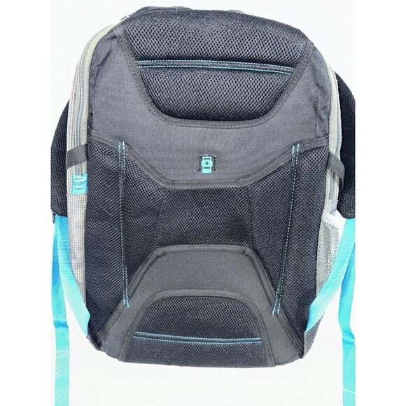 HIGH SIERRA BACKPACK, AQUA/GREY, MULTI-POCKET, 20" X 15", Good COND. - Picture 2 of 16